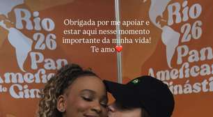 Namorada? Rebeca Andrade se declara após ouro e ganha beijinho