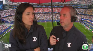 Caio Ribeiro de guarda-chuva durante transmissão da Copa em estádio viraliza; entenda