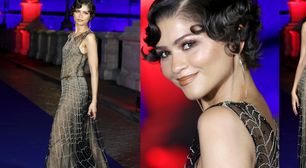 Zendaya transforma teia de aranha em luxo com vestido de cristais da Giorgio Armani na première de 'Homem-Aranha: Um Novo Dia' em Roma