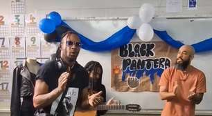 Black Pantera visita alunos que fizeram trabalho escolar sobre a banda