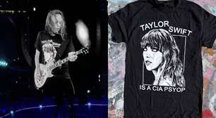 Kirk Hammett cai em show do Metallica dias após provocar fãs de Taylor Swift