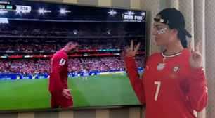 Em casa, Georgina Rodríguez comemora primeiro gol de Cristiano Ronaldo pela TV