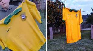 Em dia de jogo, camisa da Seleção Brasileira congela com frio de -0,5ºC no Rio Grande do Sul
