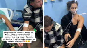 Família confunde percarbonato de sódio com sal grosso durante churrasco e vai parar no hospital: 'Parece filme de comédia'