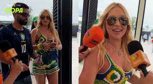 Com relógio de R$ 2 milhões, Virginia se atrapalha em entrada VIP de estádio em Miami e diz esperar gol de Vini Jr.