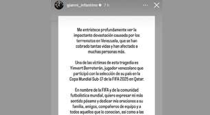 Fifa emite comunicado sobre morte de jogador em terremoto na Venezuela