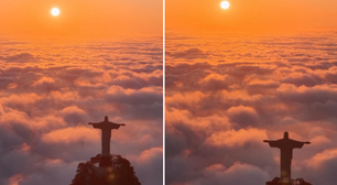 Fotógrafo madruga e registra Cristo Redentor em 'tapete de nuvens' no Rio: 'Épico'