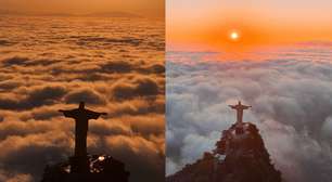 Fotógrafo registra Cristo Redentor sobre 'tapete de nuvens' no Rio de Janeiro