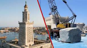Projeto que está recuperando blocos do Farol de Alexandria do fundo do mar quer reconstruir monumento de forma digital