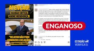 Postagem engana ao comparar atuação de André Mendonça e Alexandre de Moraes em acordos de delação