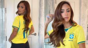 Calça de Bruna Biancardi na Copa do Mundo causa polêmica: 'Misericórdia'
