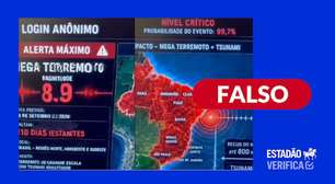 É falso alerta para 'mega terremoto' no Brasil em setembro de 2026