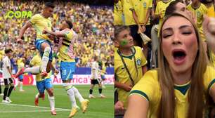 Mulher de Casemiro fica quase sem voz ao celebrar muito o gol do marido contra o Japão