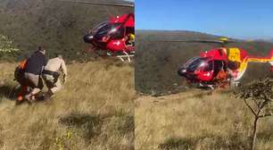 Idoso passa mal em trilha e precisa ser resgatado de helicóptero pelo Corpo de Bombeiros
