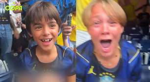 Davi Lucca e filho de Everton Ribeiro vibram com gol da virada contra o Japão