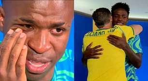 Vini Jr. se emociona com homenagem da avó no Domingão e reforça sonho do hexa: 'Sexta estrela está demorando muito'