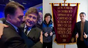 Flávio Bolsonaro mostra encontro na Argentina com Javier Milei, que ignorou cúpula do Mercosul