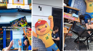 Torcedor quebra televisão de bar com Canarinho Pistola após virada do Brasil na Copa; assista