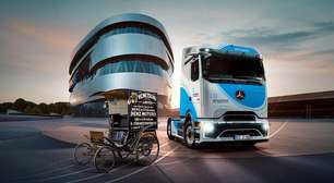Mercedes mostra 130 anos com 1° caminhão e atual 100% elétrico