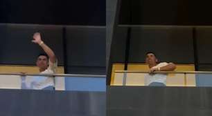 Cristiano Ronaldo leva torcedores à loucura após acenar de varanda de hotel antes de Portugal e Croácia