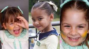 Mini fashionistas! Mavie, filha de Neymar, Maria Alice e Maria Flor, herdeiras de Virgínia, roubam a cena com looks fofíssimos para torcer pelo Brasil na Copa