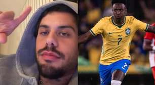 Pessoal? Zé Felipe dispara contra Vini Jr. após derrota do Brasil: 'Toma no c*'