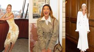 Acessórios retrô marcantes, cores neutras e alfaiataria impecável: os looks de Marina Ruy Barbosa em Nothing Hill e Wimbledon são a pura definição do luxo clássico em solo britânico