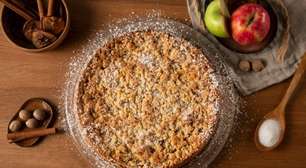 Torta de maçã com farofinha: receita saudável, crocante e fácil de fazer