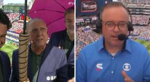 Galvão e Everaldo criticam Fifa ao vivo por trabalharem debaixo de Sol em estádio