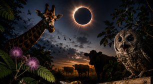 Girafas correm, tartarugas acasalam e grilos cantam: assim a natureza reage a um eclipse solar