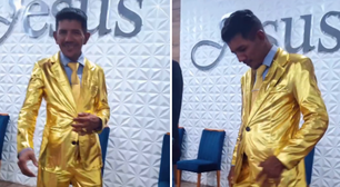 'Varão de ouro': Pastor se veste todo de dourado e viraliza nas redes sociais
