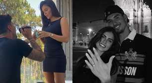 Em Portugal, Gabriel Medina surpreende Isabella Arantes com pedido de casamento: 'Ela disse sim'