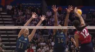 Seleção feminina de vôlei sofre com erros e perde para os EUA na Liga das Nações