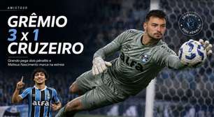 Grêmio vence o Cruzeiro por 3 a 1 com gol de estreante e dois pênaltis defendidos