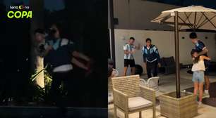 German Cano comemora gol da Argentina pulando na piscina