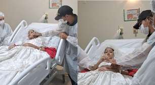 Mulher com câncer realiza sonho de casar, faz cerimônia em hospital e morre dois dias depois: 'Foi tudo muito bonito'