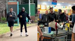 Cantor Harry Styles é flagrado fazendo compras e se exercitando em parque em São Paulo