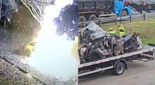 Vídeo mostra colisão seguida de explosão que matou jovens de 20 anos em acidente com Porsche em SP