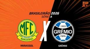 Mirassol x Grêmio: onde assistir, escalações e arbitragem