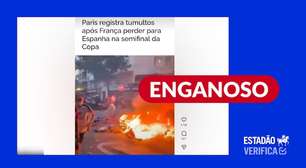 Imagens de tumulto em Paris são de maio e não têm relação com eliminação da França na Copa do Mundo