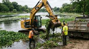 Prefeitura de Dourados conclui limpeza de lago e inicia força-tarefa em novo parque