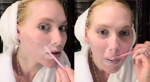 Virginia depila o rosto com lâmina; dermatologista explica se técnica é segura