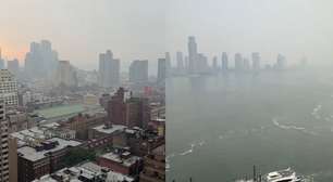 Fumaça de incêndios florestais no Canadá encobre céu de Nova York
