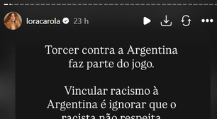 Carolina Dieckmann defende Argentina na Copa e divide opiniões