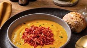 Sopa de abóbora com carne seca na airfryer: fácil e saborosa