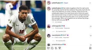 Bellingham usa as redes sociais para quebrar silêncio após eliminação da Inglaterra