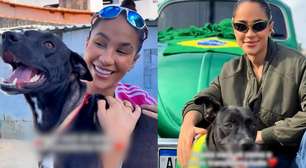 Cantora mostra evolução de cão adotado em palco na Paraíba: 'O amor transforma tudo'