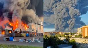 Vídeo mostra desabamento de centro logístico em gigantesco ataque de drones da Ucrânia contra a Rússia