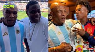 Mike Tyson vai à final da Copa com camisa da Argentina e mostra encontro com Speed