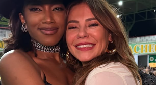Ao lado de IZA, Paolla Oliveira cai na festa em arraial de escola de samba no Rio